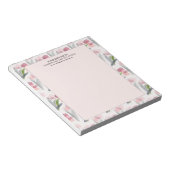 Bloc-note Aquarelle rose rose florale blanche (Incliné)