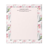 Bloc-note Aquarelle rose rose florale blanche (Devant)