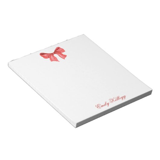 Bloc-note Aquarelle rouge Bow (Incliné)