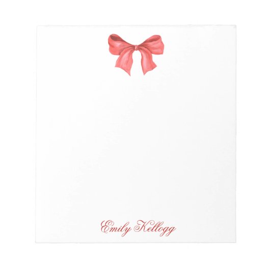 Bloc-note Aquarelle rouge Bow (Devant)