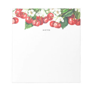 Bloc-note Aquarelle Rouge Cerises Branches Garland