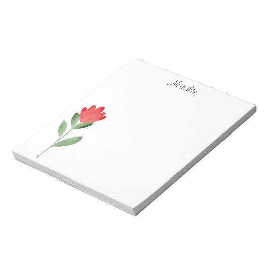 Bloc-note Aquarelle rouge Fleur Abstraite (Tourné)