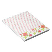 Bloc-note Aquarelle rouge rose orange Rose monogramme (Incliné)