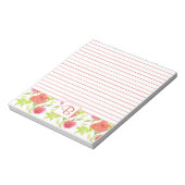 Bloc-note Aquarelle rouge rose orange Rose monogramme (Tourné)