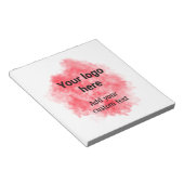 Bloc-note Aquarelle rouge simple ajouter votre logo texte pe (Incliné)