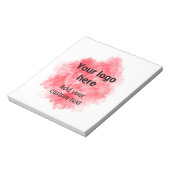 Bloc-note Aquarelle rouge simple ajouter votre logo texte pe (Tourné)