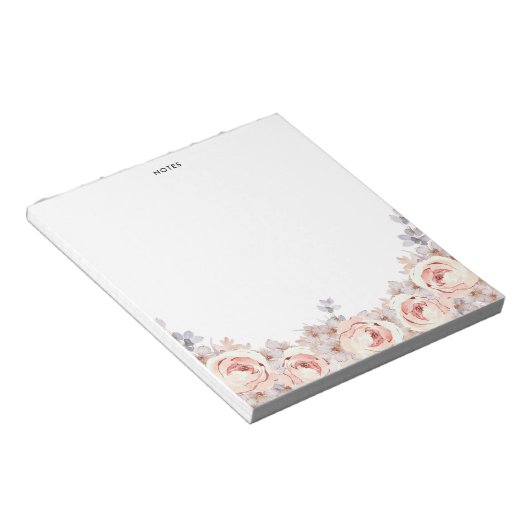 Bloc-note Aquarelle rousse rustique fleurit (Incliné)