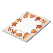 Bloc-note Aquarelle Rustique Chute Feuille Automne Personnal (Tourné)