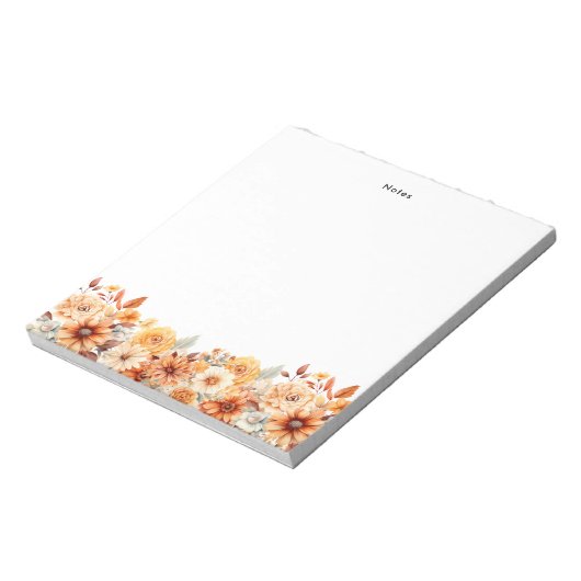 Bloc-note Aquarelle Rustique Fleurs Autum Chute Personnalisé (Tourné)