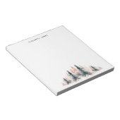 Bloc-note Aquarelle rustique Pins Urbains Personnalisé (Incliné)