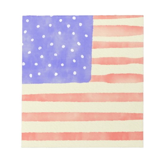 Bloc-note Aquarelle rustique USA drapeau américain (Devant)