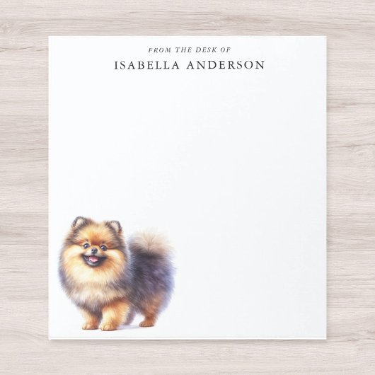 Bloc-note Aquarelle Sable Pomeranian Du Bureau De