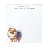 Bloc-note Aquarelle Sable Pomeranian Du Bureau De (Devant)