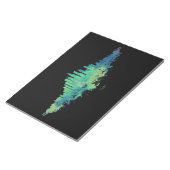 Bloc-note Aquarelle Skyline de Chicago en bleu et vert (Incliné)