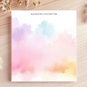 Bloc-note Aquarelle Soft Pastel Rainbow Nom personnalisé