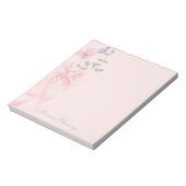 Bloc-note Aquarelle stylée Floral tendance élégant Bow rose (Tourné)