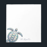 Bloc-note Aquarelle Tortue de mer Stationery personnalisée<br><div class="desc">Elégante et côtière, cette papeterie personnalisée présente votre nom de famille ou monogramme dans une typographie manuscrite avec une aquarelle ornée de l'art de la tortue de mer. Parfait pour les mariages ou vos notes d'été. Pour voir plus de modèles de vie de bureau et cadeaux de tortues de mer...</div>