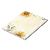 Bloc-note Aquarelle tournesol et Eucalyptus Personnalisé (Tourné)