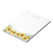 Bloc-note Aquarelle tournesol & Eucalyptus Personnalisé (Tourné)