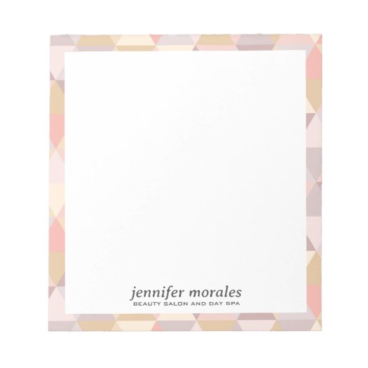 Bloc-note Aquarelle Triangle palette chaude monogramme (Devant)