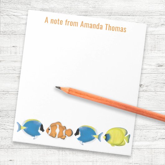 Bloc-note Aquarelle Tropical Fish Personnalisé