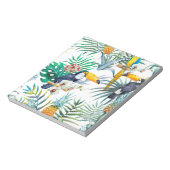 Bloc-note Aquarelle tropicale d'oiseau de perroquet d'ananas (Tourné)