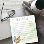 Bloc-note Aquarelle turquoise abstraite à faire liste floral<br><div class="desc">Les listes de choses à faire sont extraordinaires, il y a quelque chose à faire pour comprendre ce que vous avez fait qui est très satisfaisant et vous donne envie d'en faire plus. Et quand vous avez un bloc-notes artistique et coloré à écrire dedans, ça vous motive encore plus. C'est...</div>