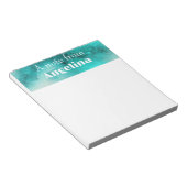 Bloc-note Aquarelle turquoise verte splash blanc (Incliné)
