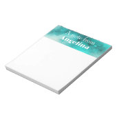 Bloc-note Aquarelle turquoise verte splash blanc (Tourné)
