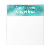 Bloc-note Aquarelle turquoise verte splash blanc (Devant)