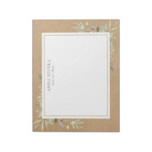 Bloc-note Aquarelle verdure floral rustique kraft boho (Tourné)