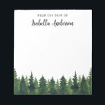 Bloc-note Aquarelle Verdure Pins Arbres Personnalisés<br><div class="desc">vert aquarelle pins sapins PC portable personnalisé</div>