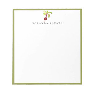 Bloc-note Aquarelle vert betterave encadré