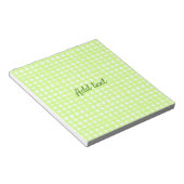 Bloc-note Aquarelle vert plaid ginham personnalisé ajouter t (Incliné)