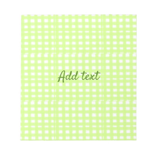 Bloc-note Aquarelle vert plaid ginham personnalisé ajouter t (Devant)