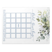 Bloc-note Aquarelle verte Dusty Blue Fête des mariées Bingo (Devant)