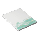 Bloc-note Aquarelle verte personnalisée Turquoise (Incliné)