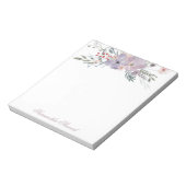 Bloc-note Aquarelle Violet Blooms Stationery personnalisée (Tourné)