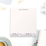 Bloc-note Aquarelle violet Fleur sauvage Meadow<br><div class="desc">Voici notre Bloc-notes couleur Fleur sauvage violet aquarelle. Customisez le design moderne et minimaliste pour une touche d'élégance florale.</div>
