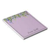 Bloc-note Aquarelle violet vert floral Feuilles personnalisé (Incliné)