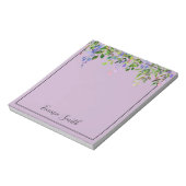 Bloc-note Aquarelle violet vert floral Feuilles personnalisé (Tourné)
