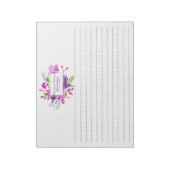 Bloc-note Aquarelle violette Bouquet floral (Tourné)
