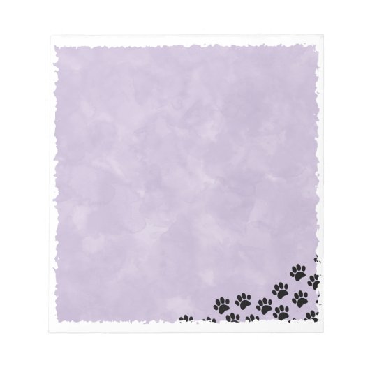 Bloc-note Aquarelle violette des Empreintes de pattes de chi (Devant)