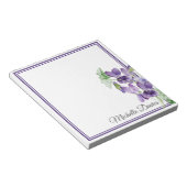 Bloc-note Aquarelle violette Violets Nom Floral (Incliné)