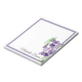 Bloc-note Aquarelle violette Violets Nom Floral (Tourné)