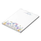 Bloc-note Aquarelle Whimsical Fleur sauvage Floral Bordure (Tourné)