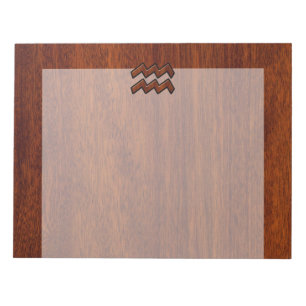 Bloc-note Aquarius Zodiac Sign Mahogany Style