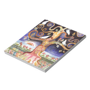 Bloc-note ARBRE DE LA VIE Aquarelle colombes