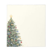 Bloc-note Arbre de Noël aquarelle rustique Noël Fêtes de fin (Devant)