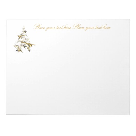 Bloc-note Arbre de Noël blanc 001 (Devant)